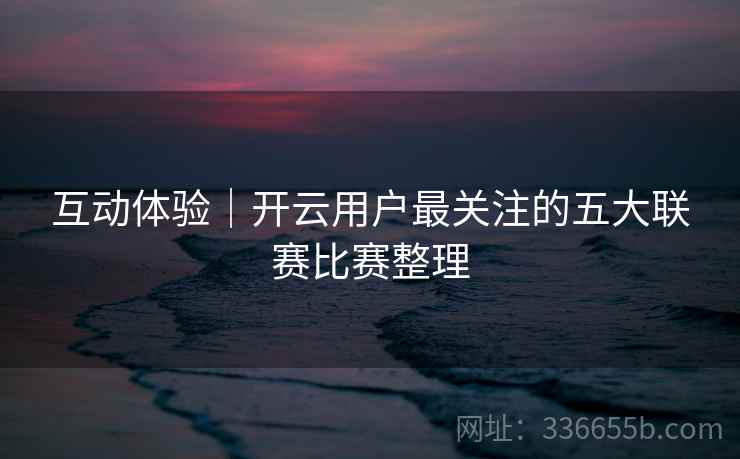 互动体验｜开云用户最关注的五大联赛比赛整理