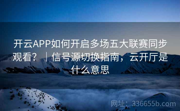 开云APP如何开启多场五大联赛同步观看？｜信号源切换指南，云开厅是什么意思