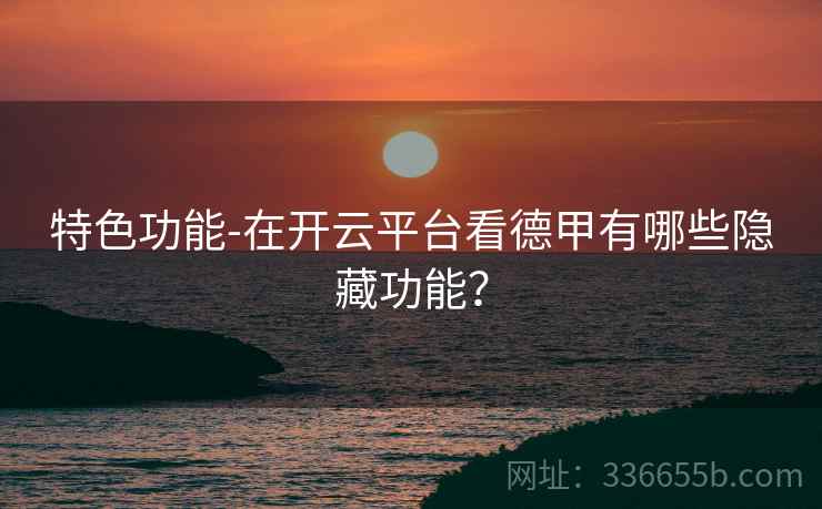 特色功能-在开云平台看德甲有哪些隐藏功能？